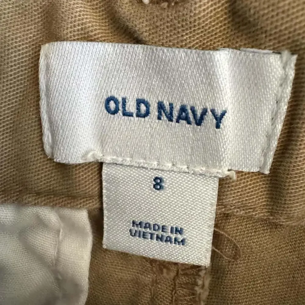 Old Navy Boys Tan Chino Shorts Adjustable Waist Size 8